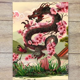 Fresque Japon - Dragon
